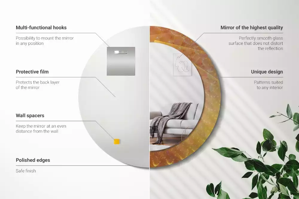 Espejo redondo impreso Abstracción en espiral