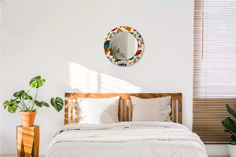 Espejo redondo estampado Estilo pop art
