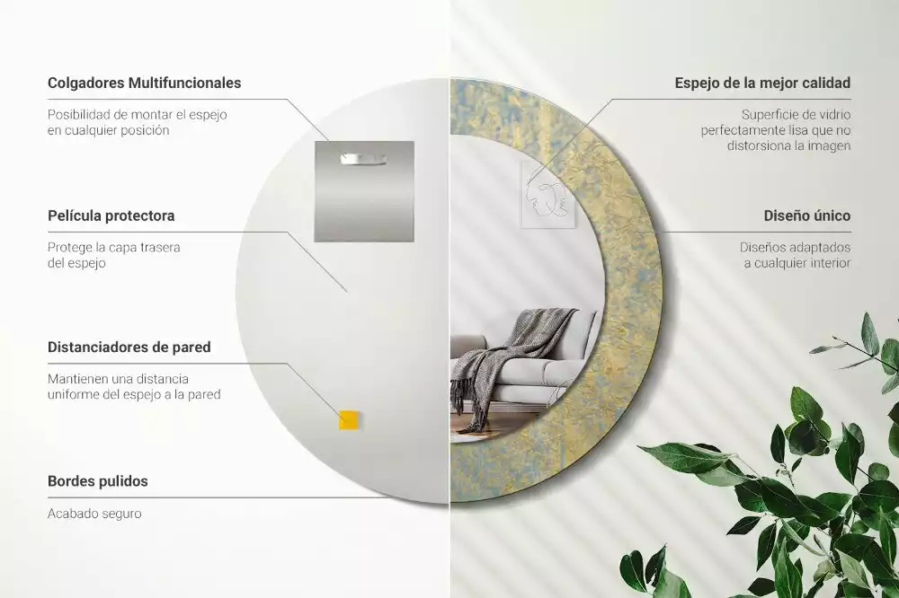 Espejo redondo impreso Patrón de loft