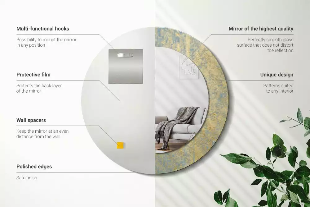 Espejo redondo impreso Patrón de loft