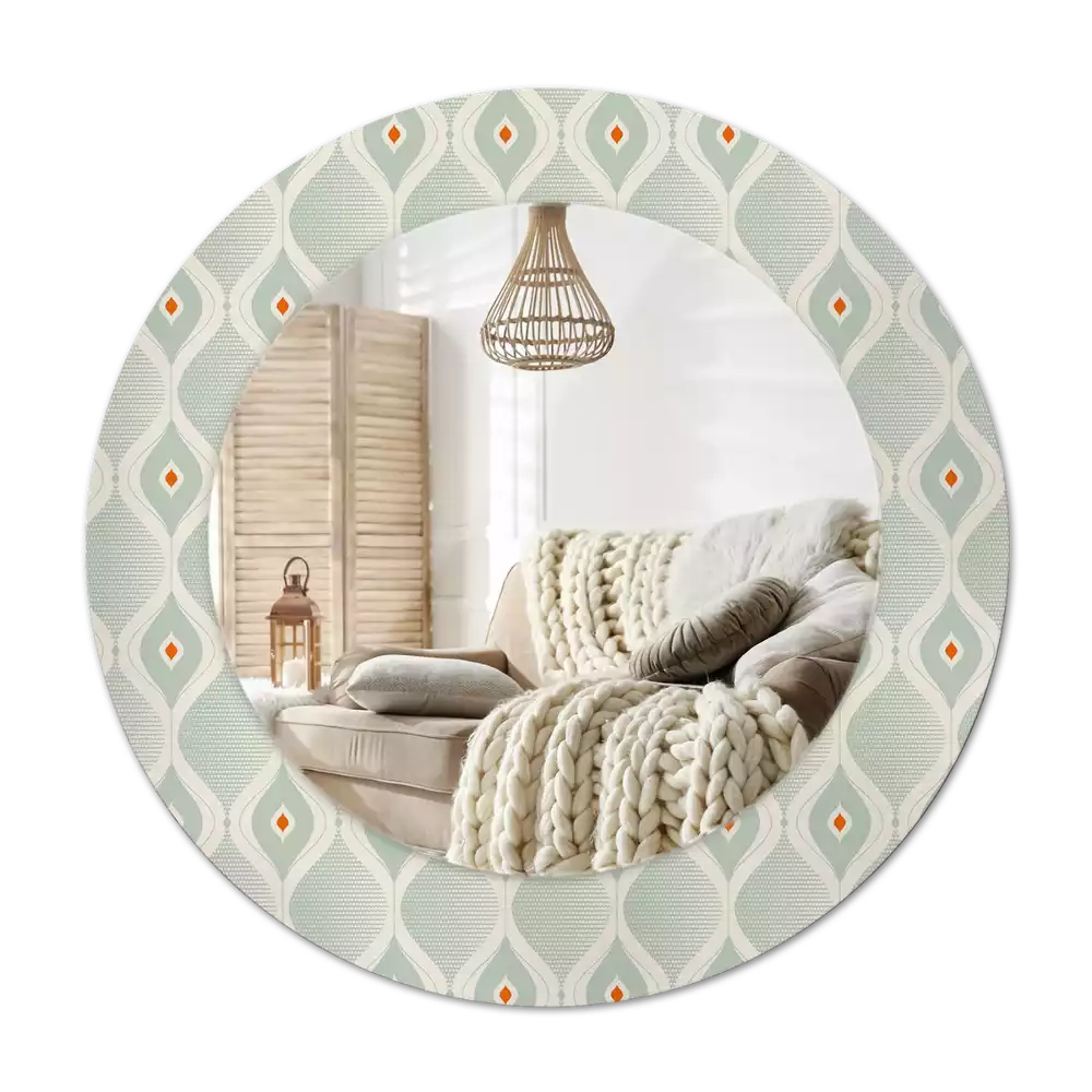 Espejo redondo con decoración vintage clásico