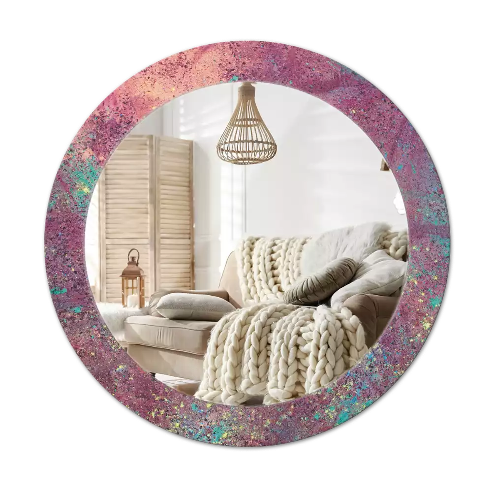 Espejo redondo con decoración Festival de colores