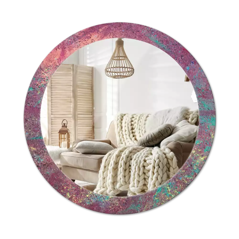 Espejo redondo con decoración Festival de colores