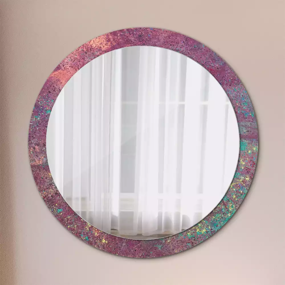 Espejo redondo con decoración Festival de colores