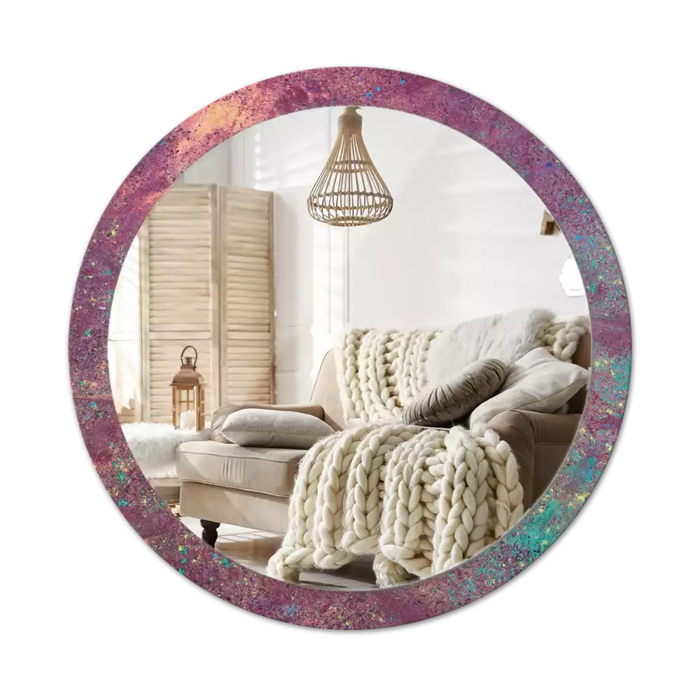 Espejo redondo con decoración Festival de colores