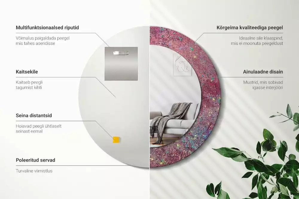 Espejo redondo con decoración Festival de colores