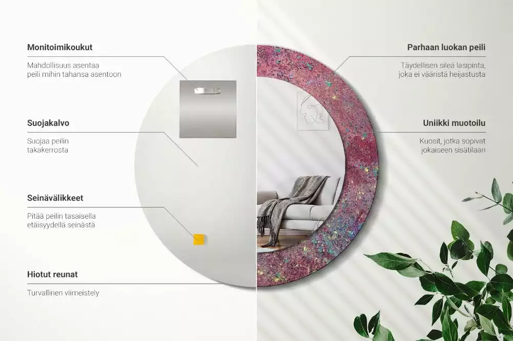 Espejo redondo con decoración Festival de colores