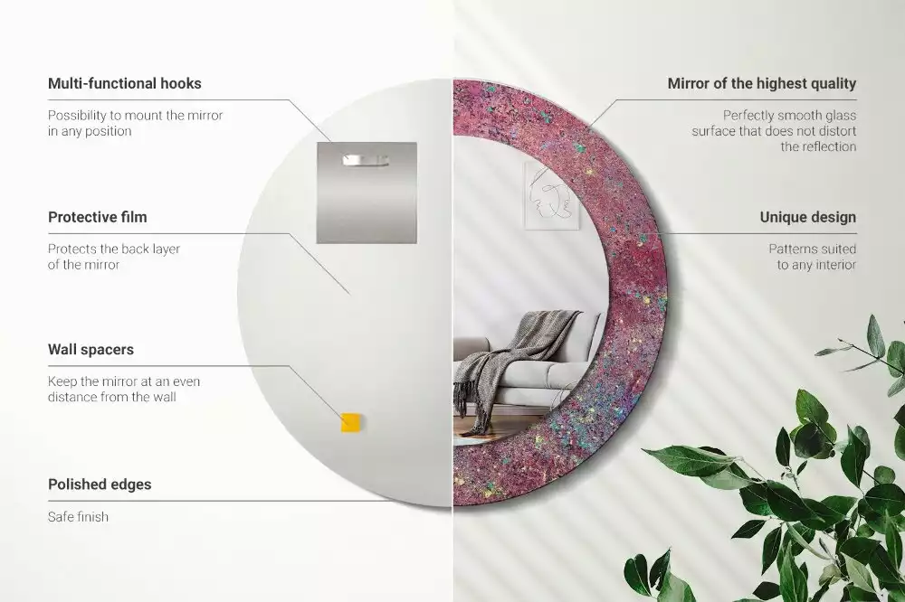 Espejo redondo con decoración Festival de colores