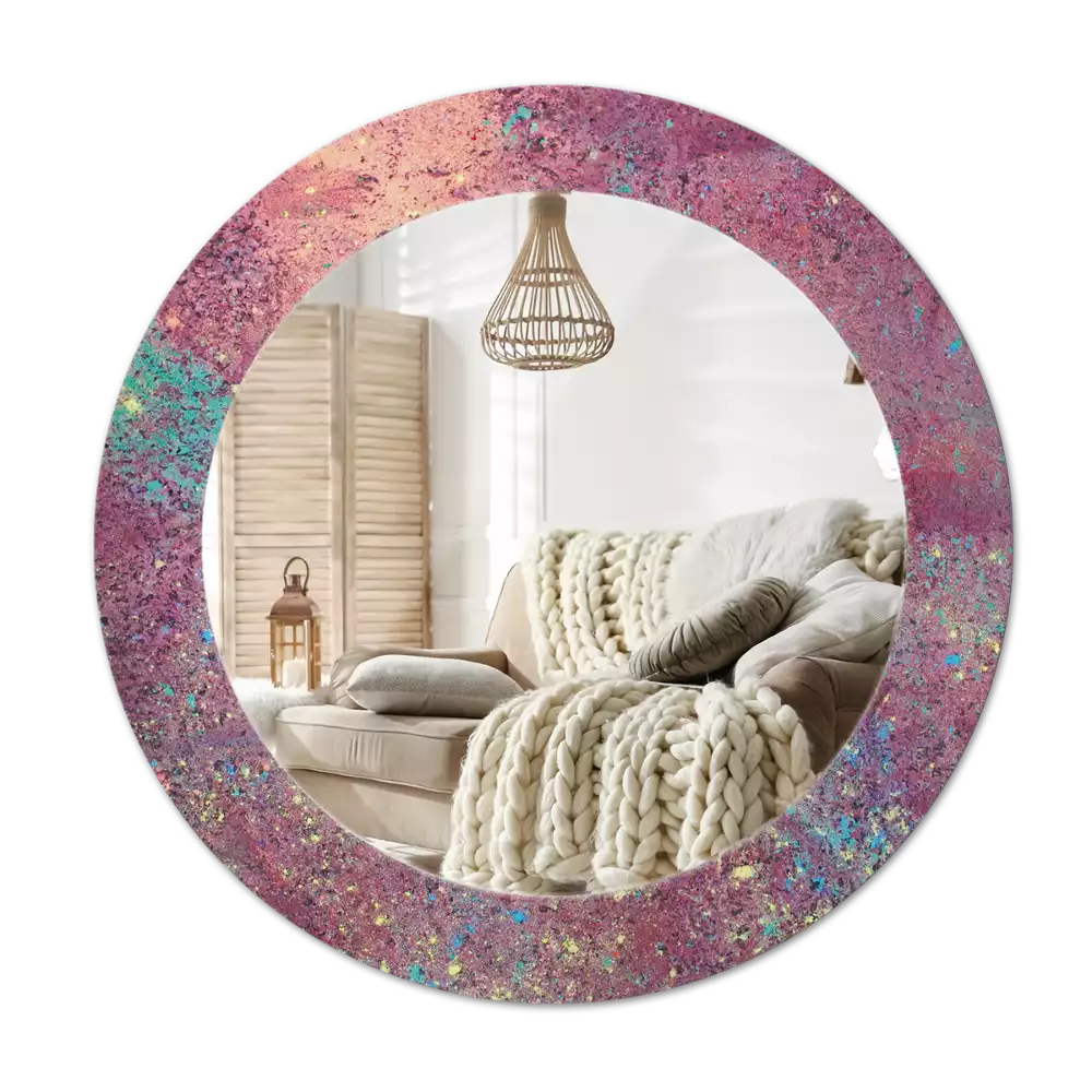 Espejo redondo con decoración Festival de colores