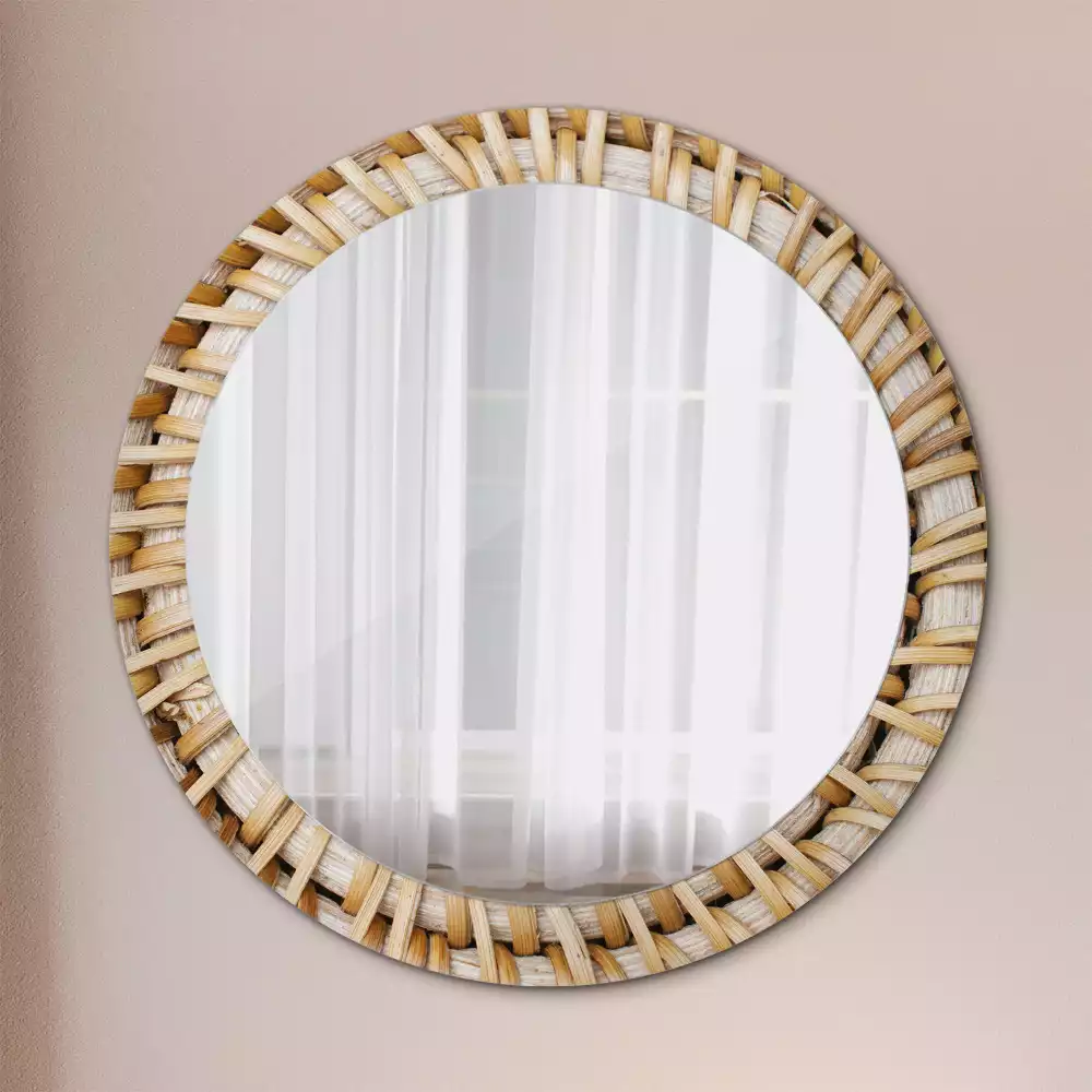 Espejo redondo impreso Trenza
