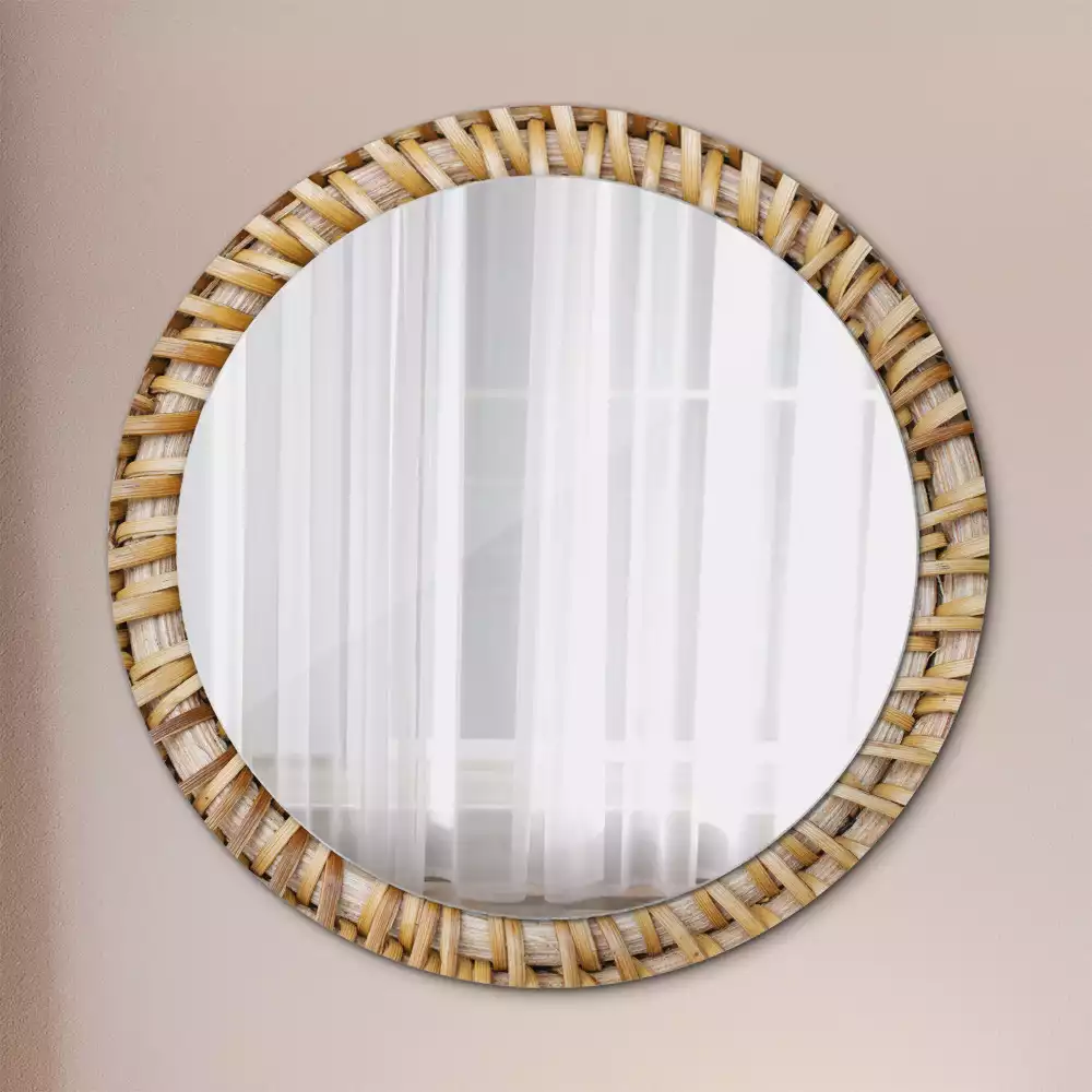 Espejo redondo impreso Trenza