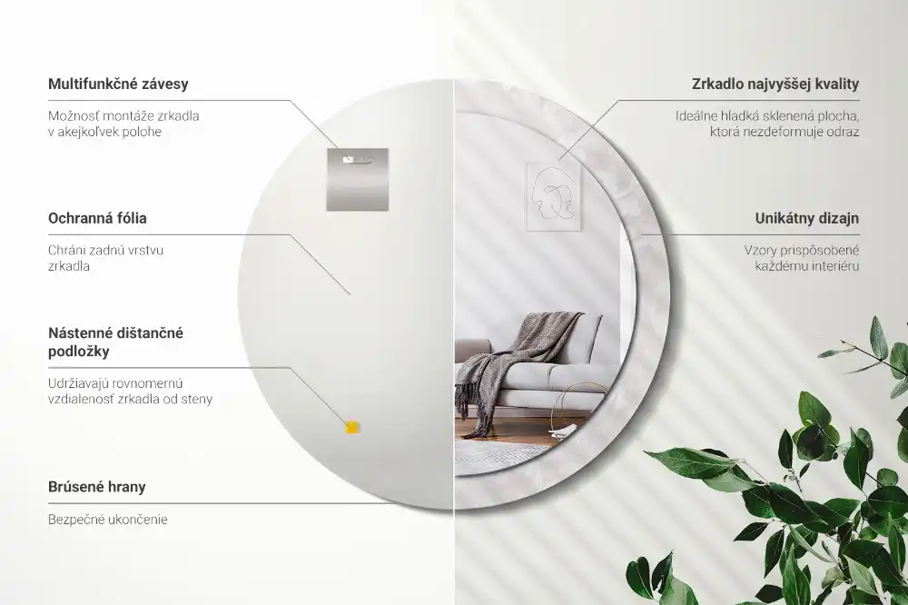 Espejo redondo con decoración Textura rococó