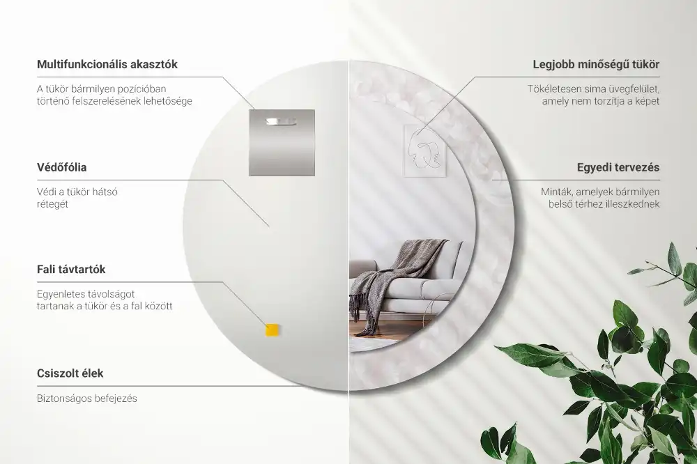 Espejo redondo con decoración Textura rococó