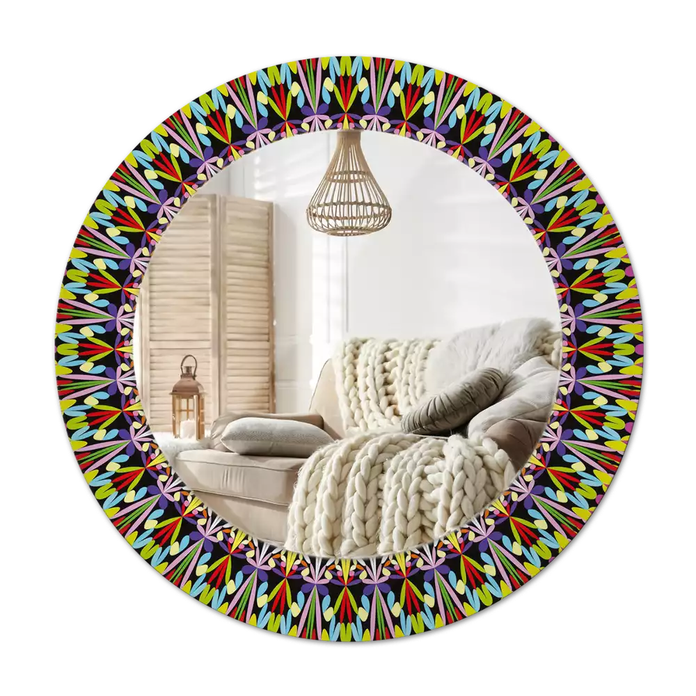Espejo redondo con decoración Patrón de mandala