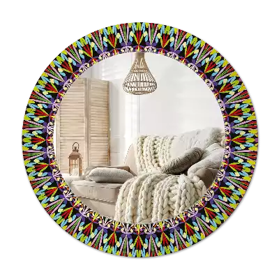 Espejo redondo con decoración Patrón de mandala