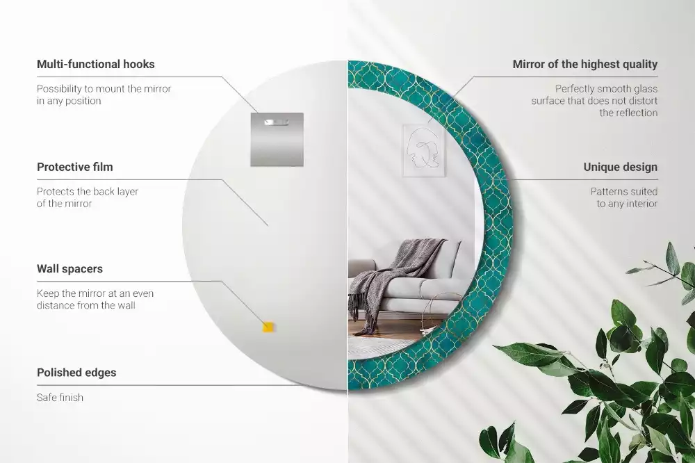 Espejo redondo impreso Composición del color