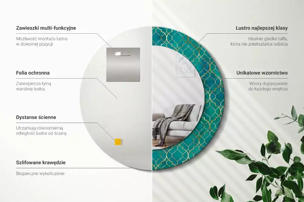 Espejo redondo impreso Composición del color