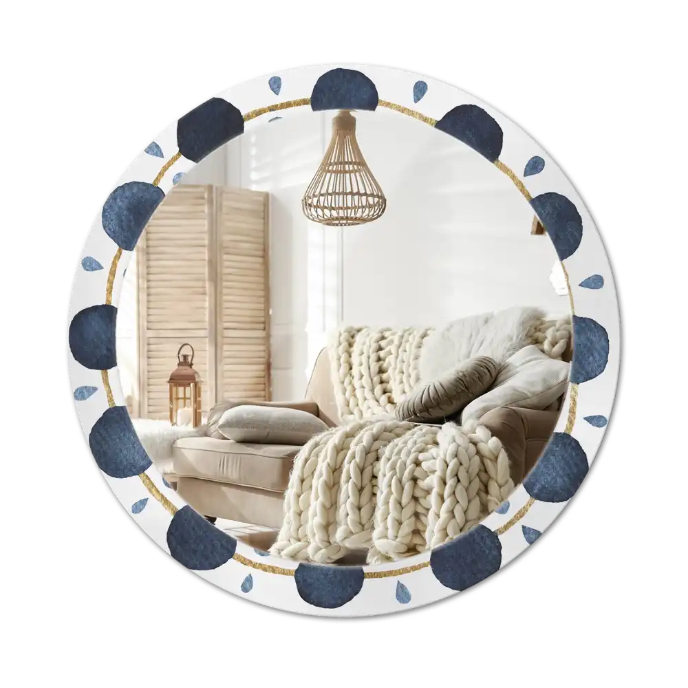 Espejo redondo impreso Mandala lunar