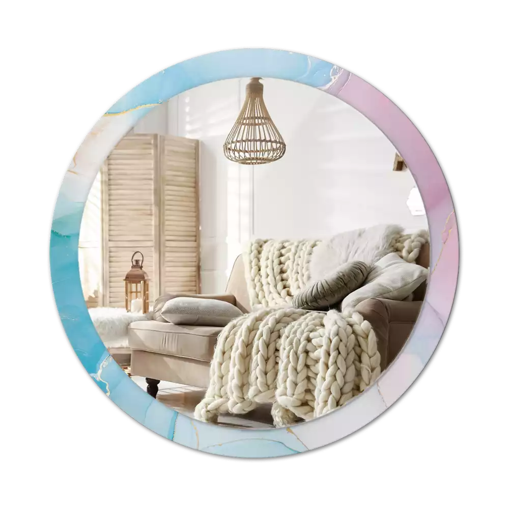Espejo redondo estampado Estilo mármol