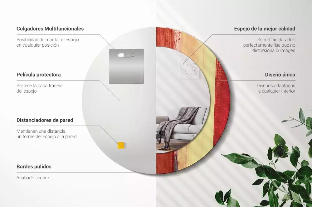 Espejo redondo impreso Pintura abstracta