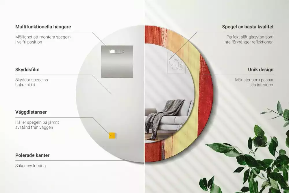 Espejo redondo impreso Pintura abstracta