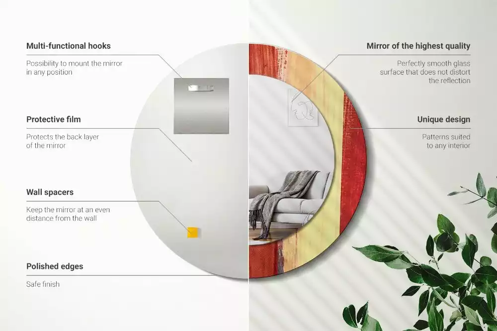 Espejo redondo impreso Pintura abstracta