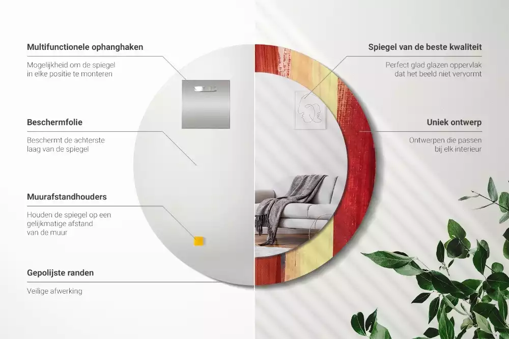 Espejo redondo impreso Pintura abstracta