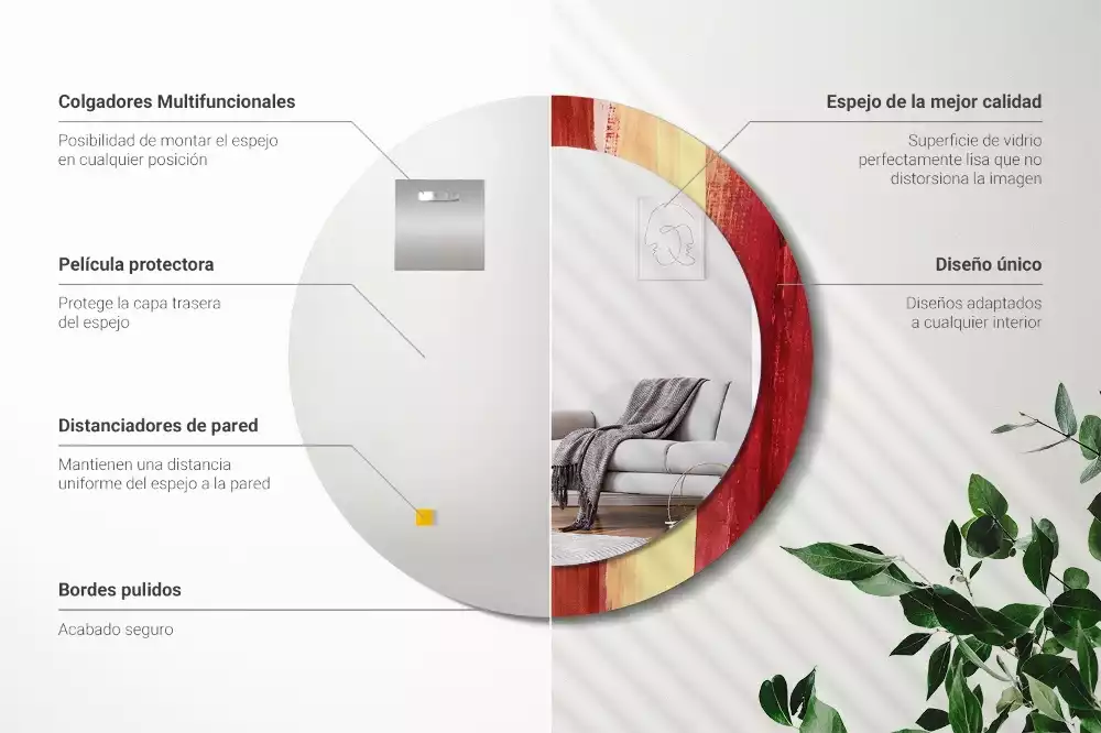 Espejo redondo impreso Pintura abstracta