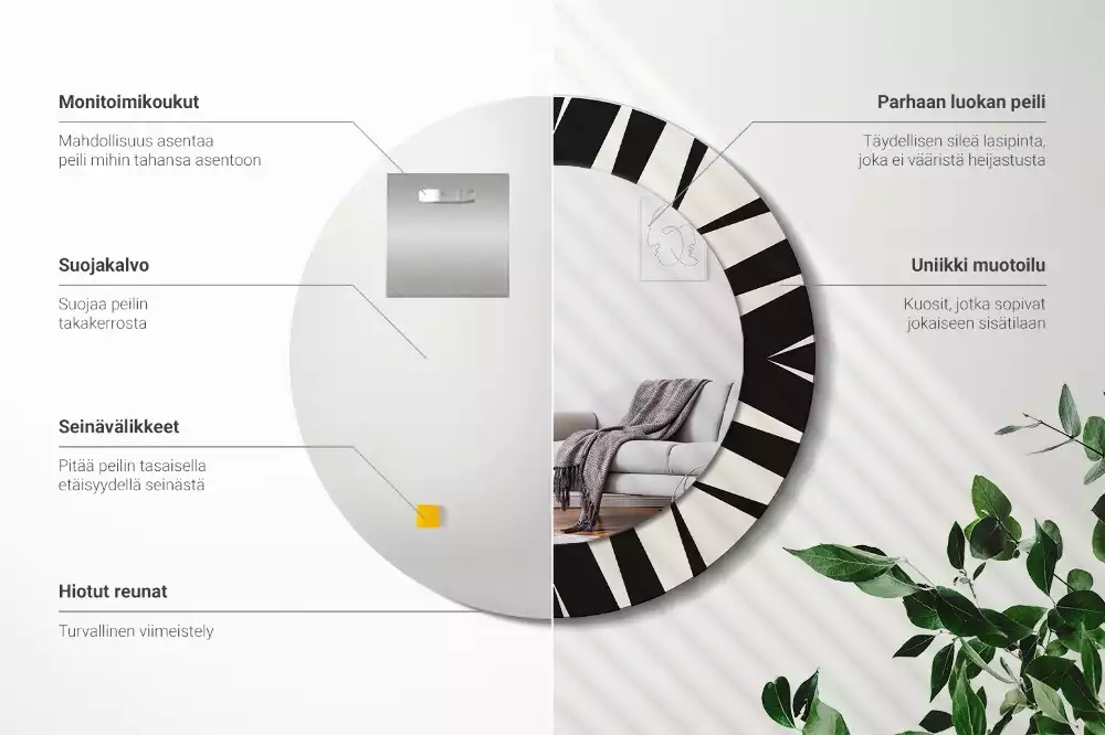 Espejo redondo impreso Geometría abstracta