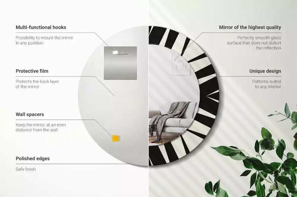 Espejo redondo impreso Geometría abstracta