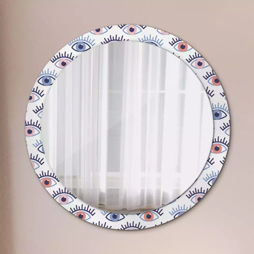 Espejo redondo impreso Ojos