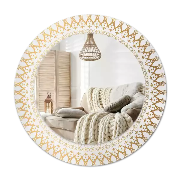 Espejo redondo impreso Mandala indio