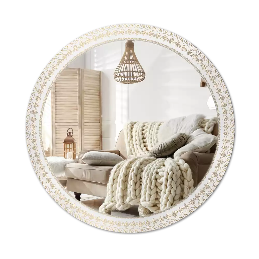 Espejo redondo impreso Mandala indio