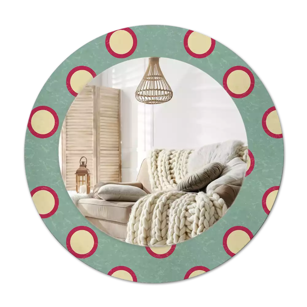 Espejo redondo con decoración Círculos de puntos