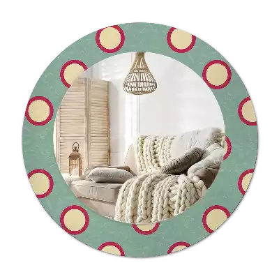 Espejo redondo con decoración Círculos de puntos