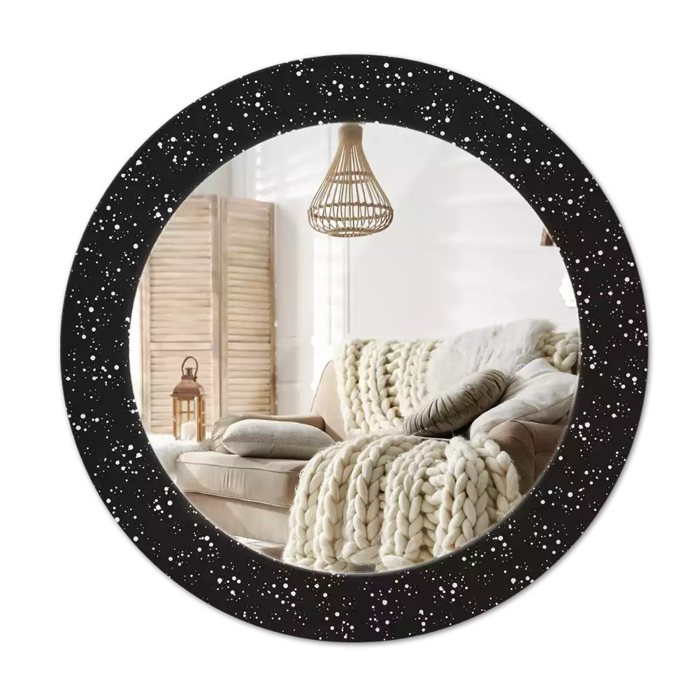 Espejo redondo con decoración Puntos caóticos