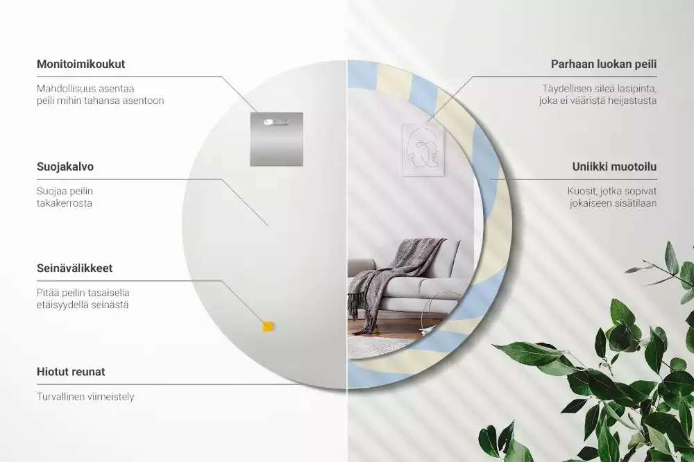 Espejo redondo impreso Forma abstracta