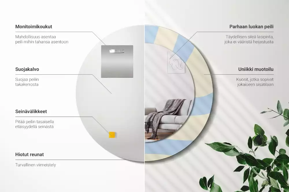 Espejo redondo impreso Forma abstracta