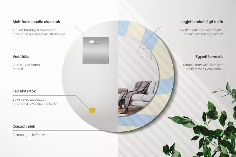 Espejo redondo impreso Forma abstracta