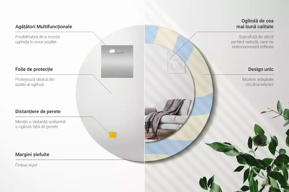 Espejo redondo impreso Forma abstracta