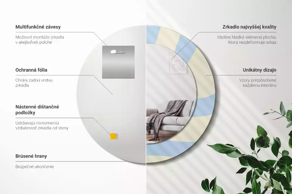 Espejo redondo impreso Forma abstracta