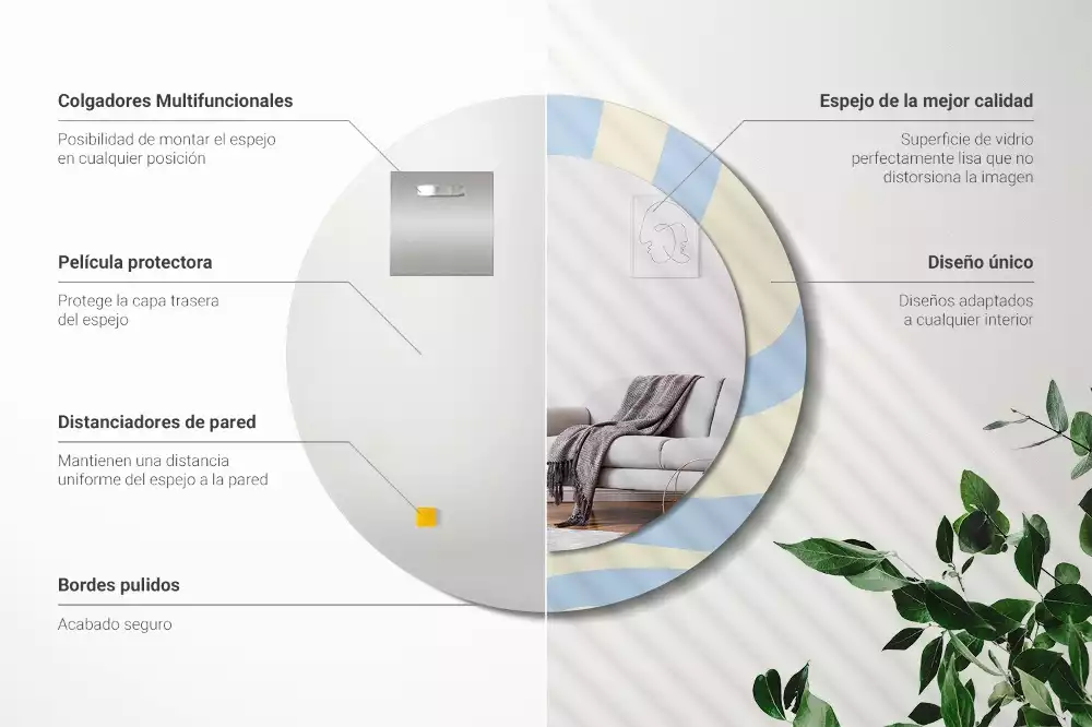 Espejo redondo impreso Forma abstracta