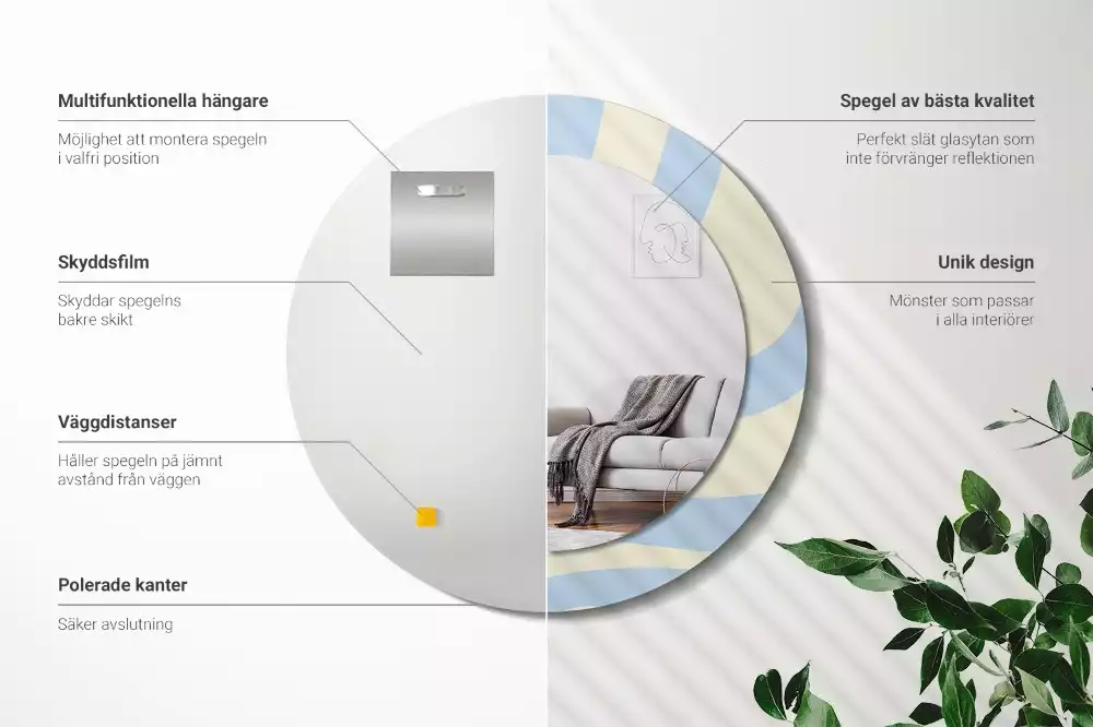 Espejo redondo impreso Forma abstracta