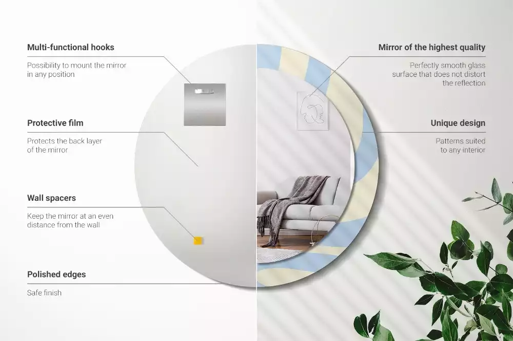 Espejo redondo impreso Forma abstracta