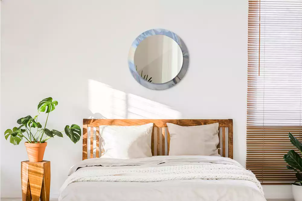 Espejo redondo impreso Ondas abstractas