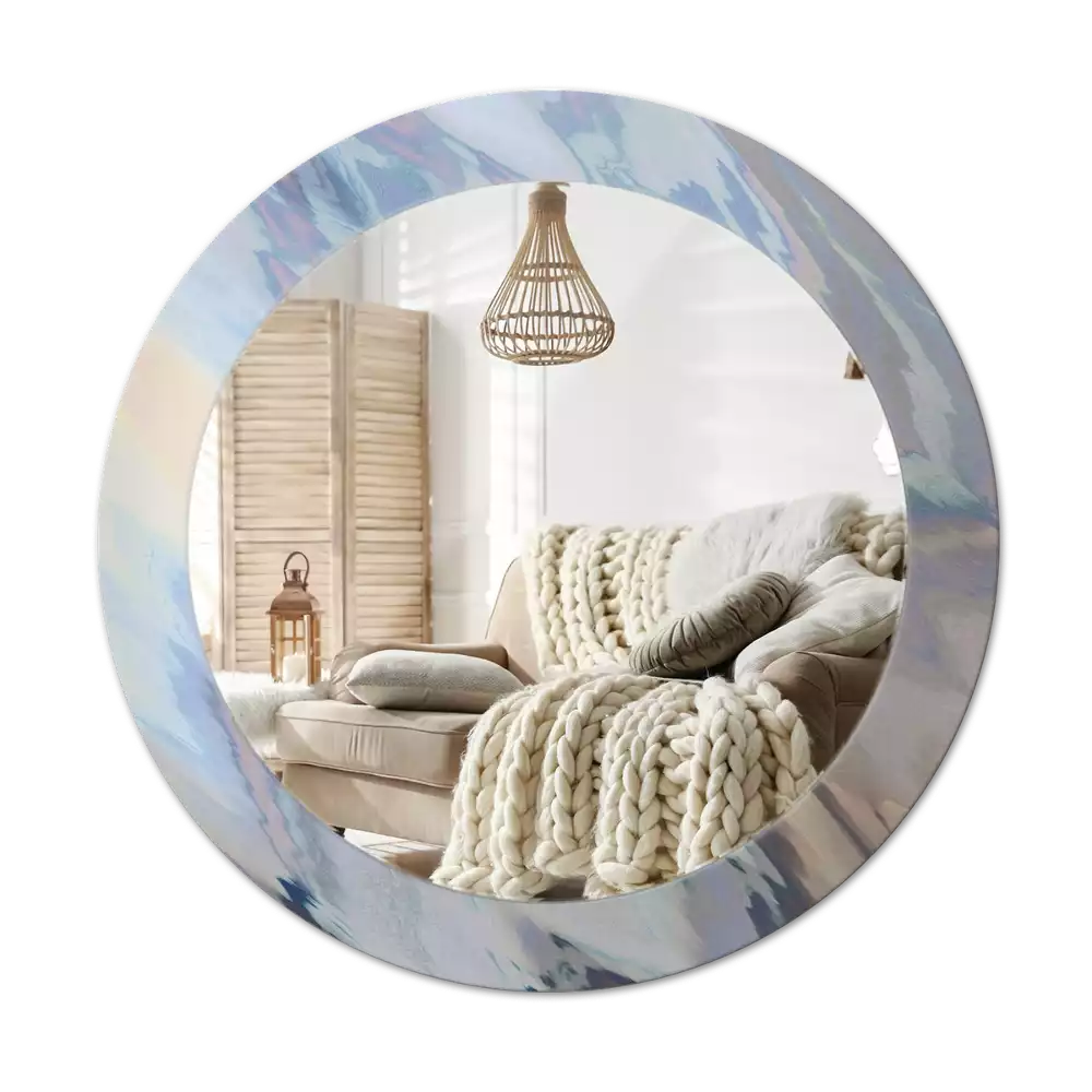 Espejo redondo impreso Ondas abstractas