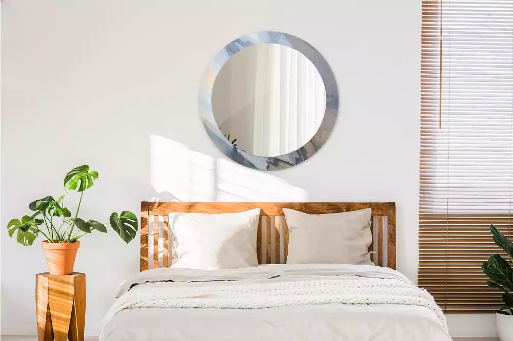 Espejo redondo impreso Ondas abstractas