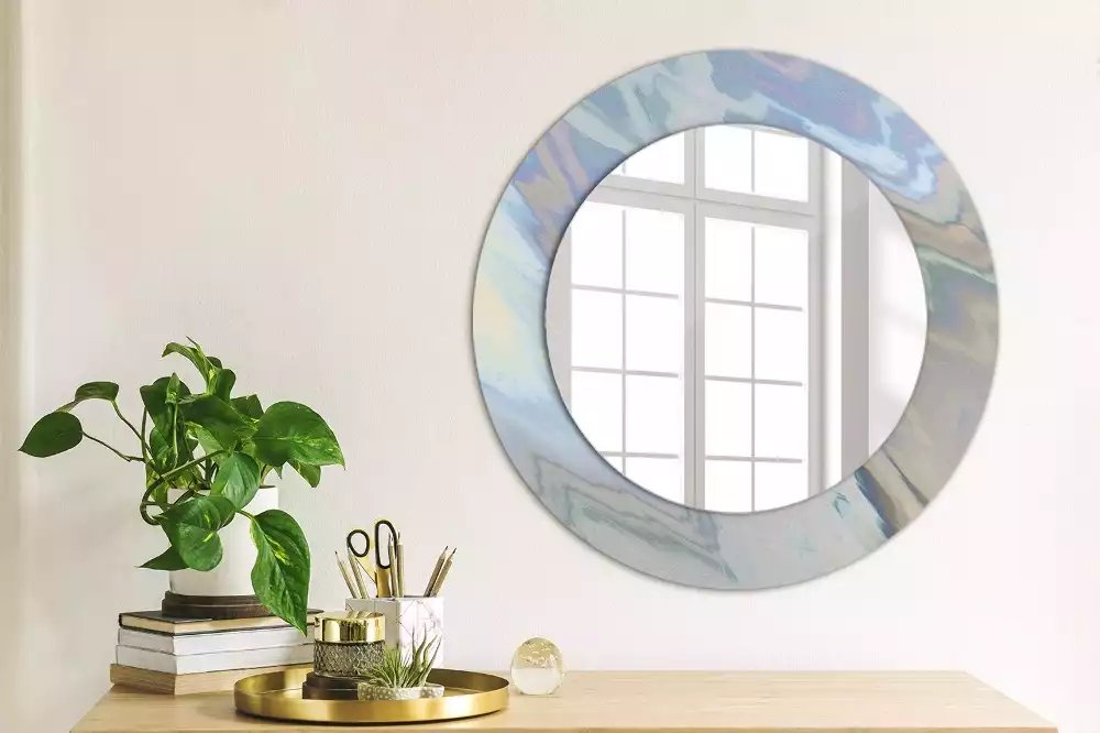 Espejo redondo impreso Ondas abstractas