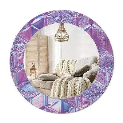 Espejo redondo con decoración Patrón de cristal