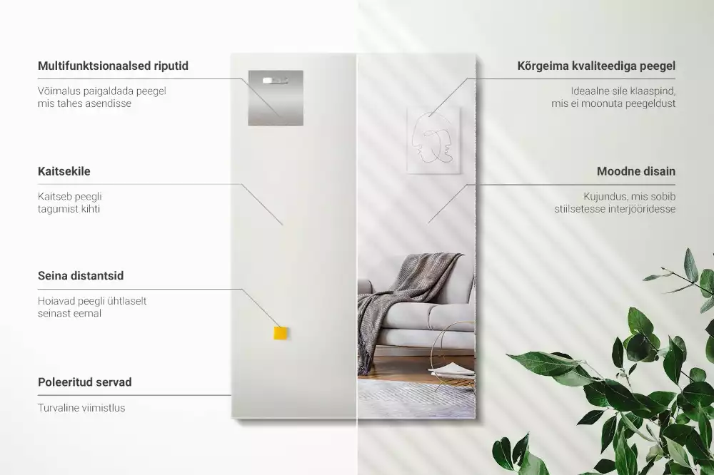 Espejo rectangular moderno sin marco